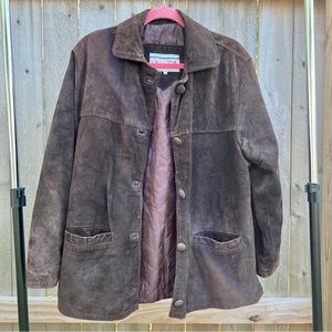 Vera Pelle dark brown suede jacket